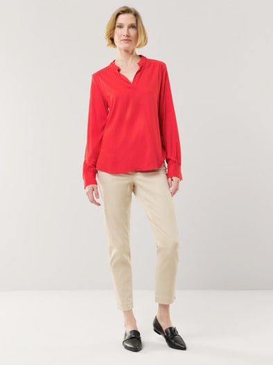 Easy Care Viskose Bluse Uni Rot