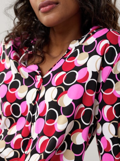 Easy Care Viskose Bluse Druck