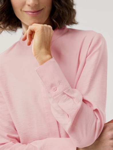 Easy Care Crincle Bluse Rosenholz