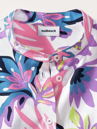 Stehkragenbluse Feel Good Blumendruck