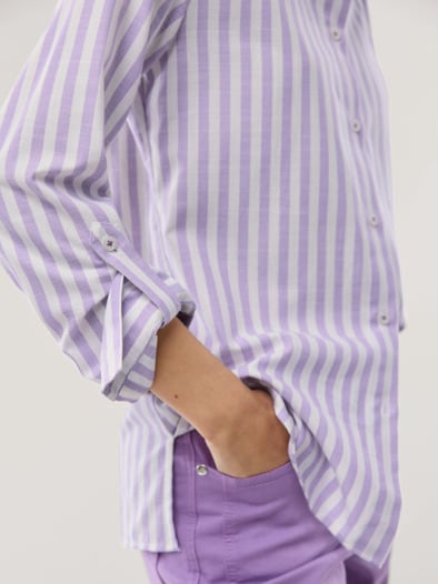Stehkragenbluse Feel Good Streifen Veilchen