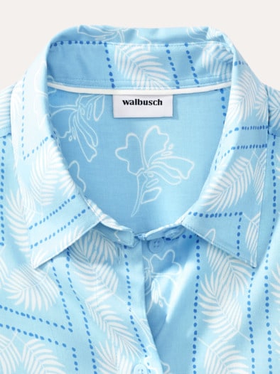 Easy Care Bluse Bandana Skyblue