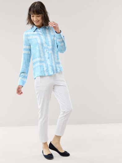 Easy Care Bluse Bandana Skyblue