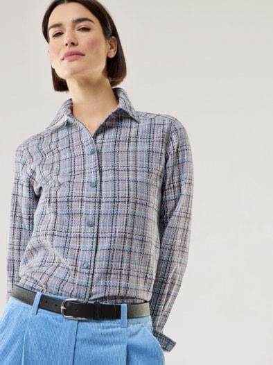 Aktiv Flanell Hemdbluse Karo Melange