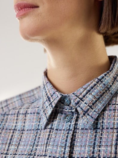 Aktiv Flanell Hemdbluse Karo Melange