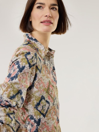 Polar-Flanell Hemdbluse Ikat Melange