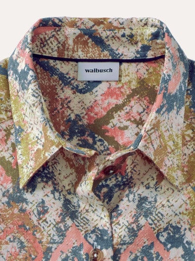 Polar-Flanell Hemdbluse Ikat Melange