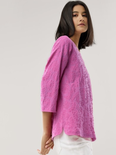 Jacquard Shirtbluse Malve
