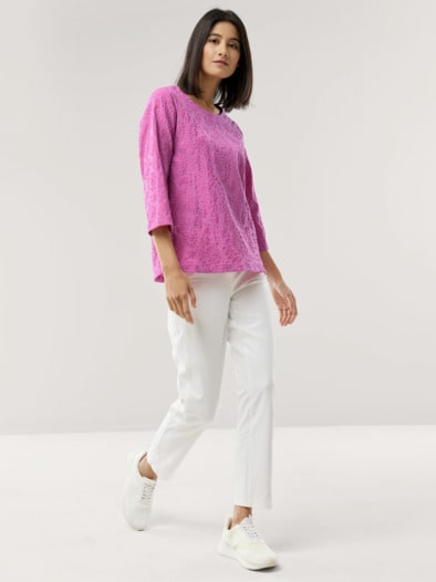 Jacquard Shirtbluse Malve