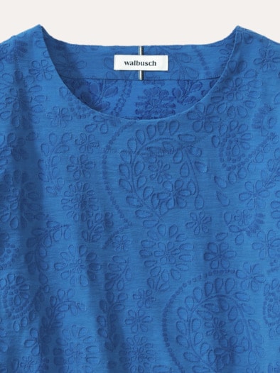 Jacquard Shirtbluse Königsblau
