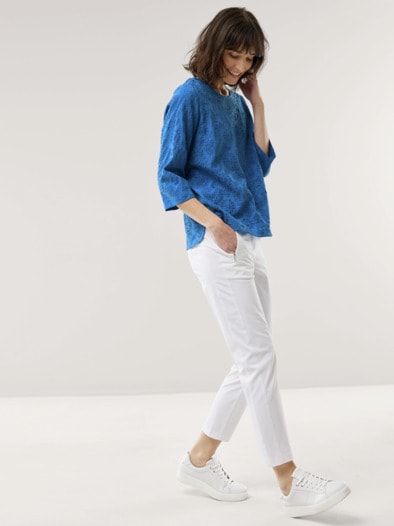 Jacquard Shirtbluse Königsblau