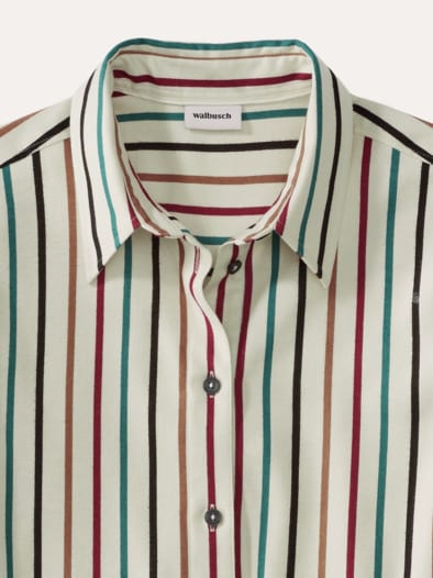 Soft-Flanell Polo-Bluse Multicolor Streifen