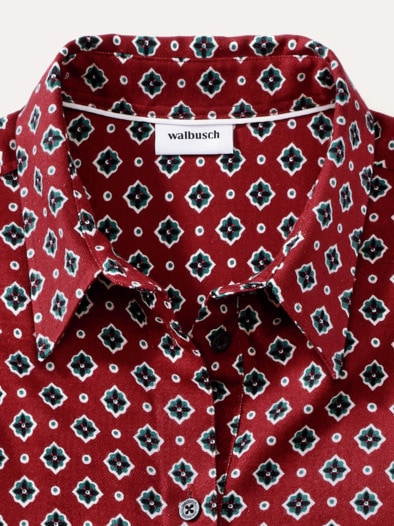 Soft-Flanell Polo-Bluse Krawattendessin