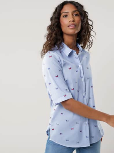 Extraglatt-Hemdbluse Everyday Dackeldruck