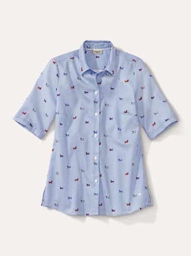 Extraglatt-Hemdbluse Everyday Dackeldruck