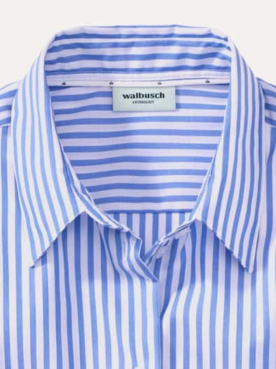 Extraglatt-Hemdbluse Everyday Streifen Tintenblau
