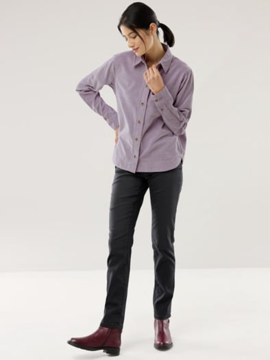 Two-Tone Cord Bluse Boxi Mauve
