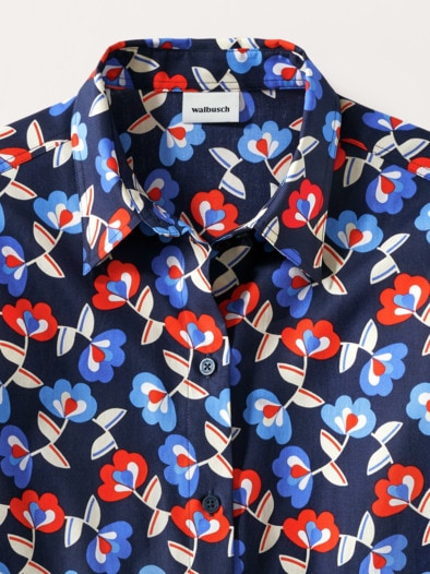 Baumwoll-Bluse Zeitlos Blumendruck