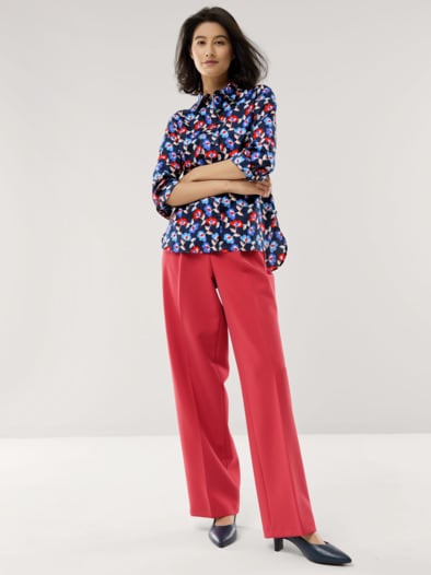 Baumwoll-Bluse Zeitlos Blumendruck