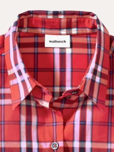Baumwoll-Bluse Zeitlos Karo Rot