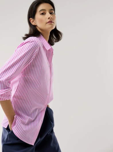 Baumwoll Bluse Perfect Match Streifen Malve