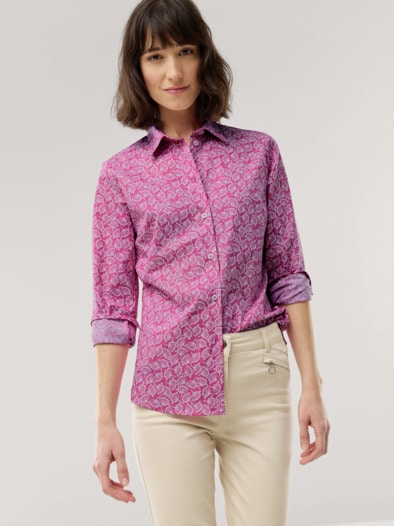 Baumwoll Bluse Perfect Match Millefleurs Malve