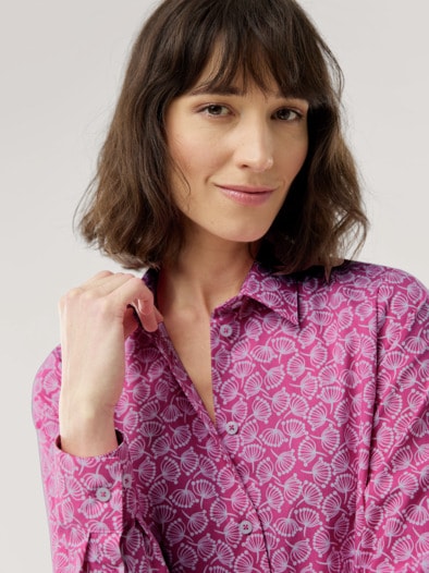 Baumwoll Bluse Perfect Match Millefleurs Malve