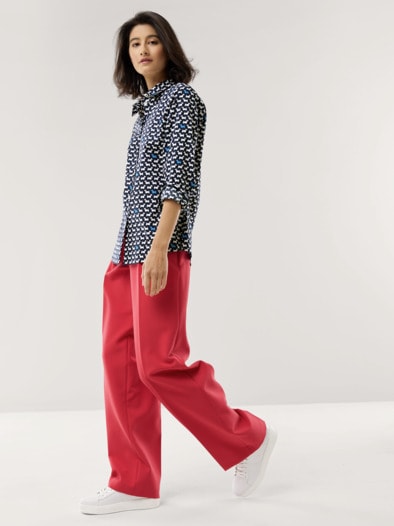 Extraglatt Baumwoll-Bluse Scotch Blau
