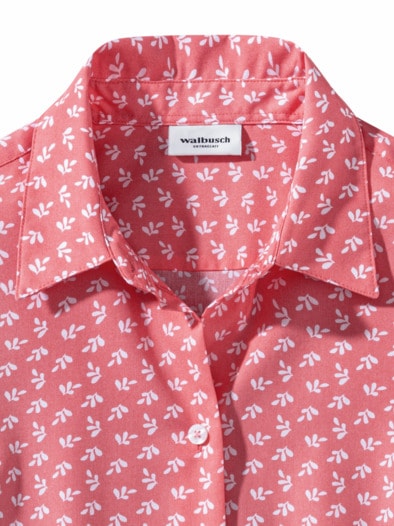 Extraglatt Baumwoll-Bluse Minimal Flamingo