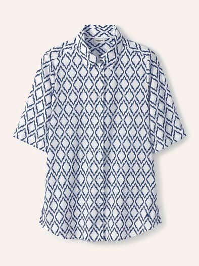 Extraglatt-Hemdbluse Everyday 2.0 Ornament Marine