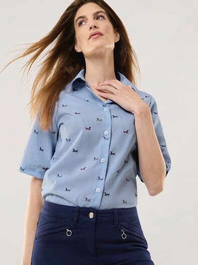 Extraglatt-Hemdbluse Everyday 2.0 Dackeldruck