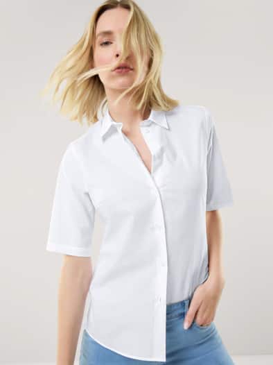 Extraglatt-Hemdbluse Everyday Weiß