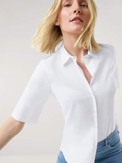 Extraglatt-Hemdbluse Everyday Weiß