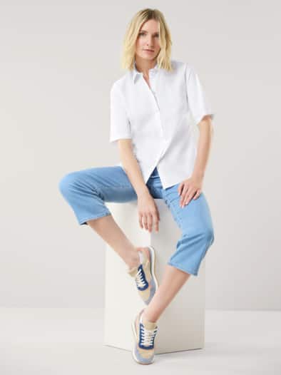 Extraglatt-Hemdbluse Everyday Weiß
