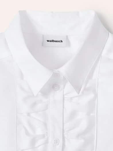 Hemdbluse mit Falteneinsatz Weiß