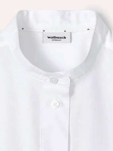 Extraglatt Stehkragen Bluse Weiß