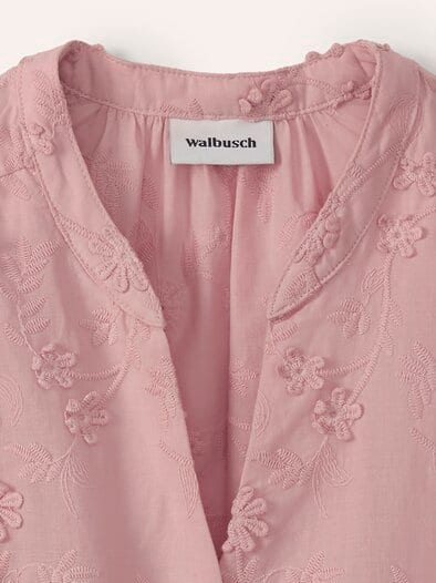 Bluse mit Blütenstickerei Altrosa