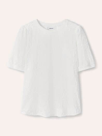 Blusenshirt mit Stickerei Offwhite