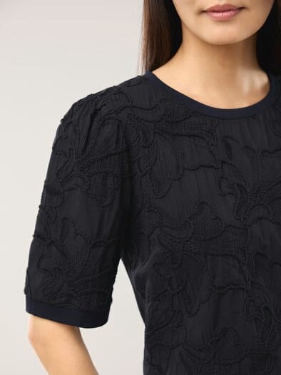 Blusenshirt mit Stickerei Schwarz