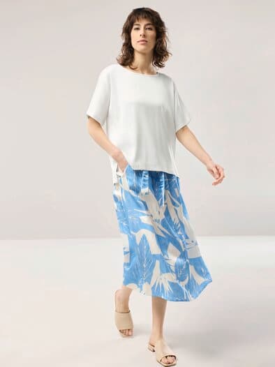 Blusenshirt aus Satin Offwhite