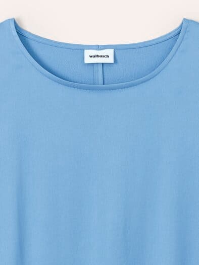 Blusenshirt aus Satin Jeansblau