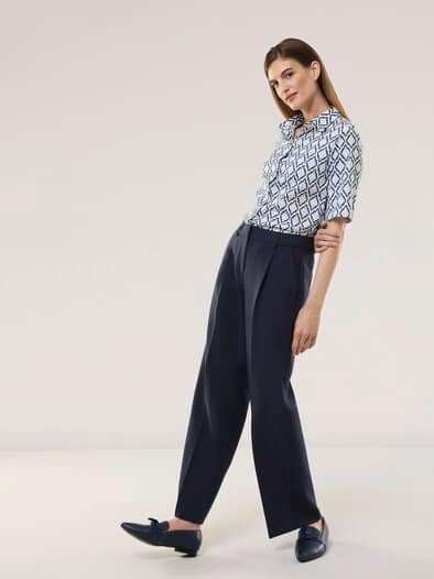 Extraglatt-Hemdbluse Everyday 2.0 Ornament Marine