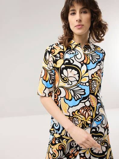 Hemdbluse Leinenmix Multicolor