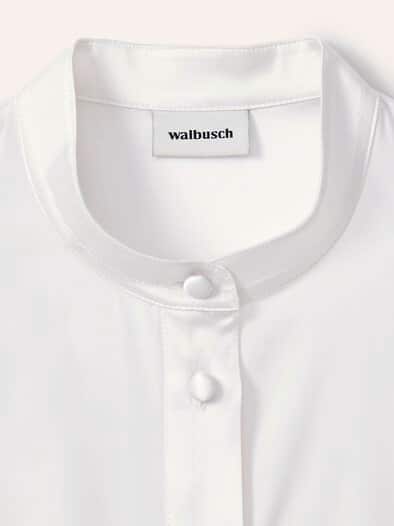 Polo Bluse aus Seide Offwhite