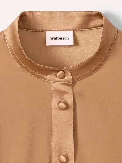 Polo Bluse aus Seide Praline