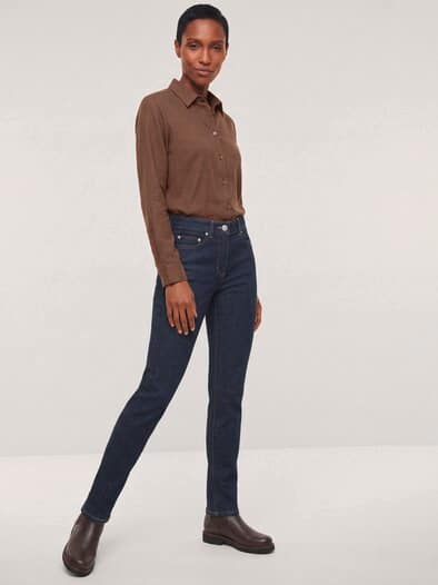 Hemdbluse aus Thermoflanell Kastanie