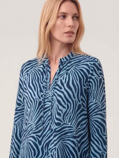 Shirtbluse aus Baumwollmix Smokey Blue