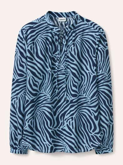 Shirtbluse aus Baumwollmix Smokey Blue