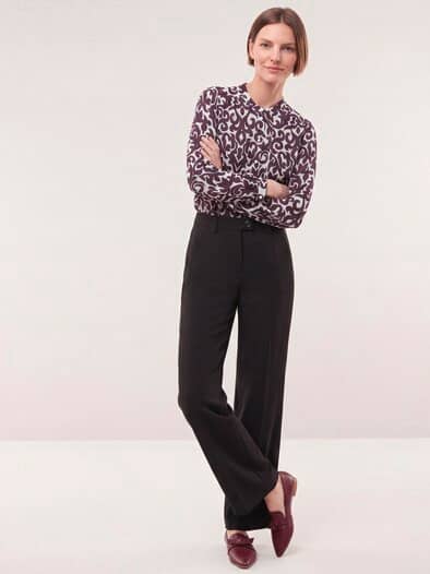 Bluse mit Seide Druck Cassis