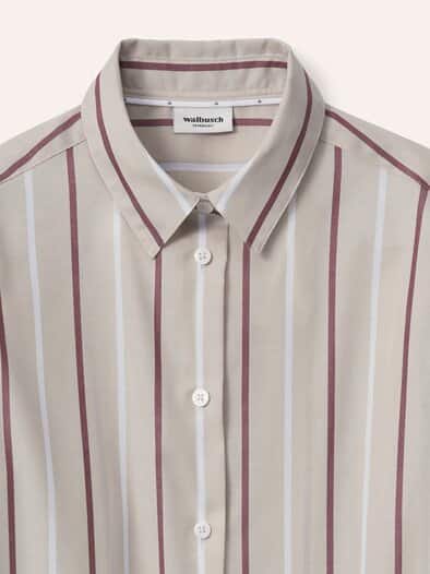 Extraglatt-Hemdbluse Everyday 2.0 Streifen Kitt